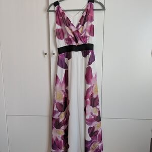 Express Purple and White Floral Jumpsuit
